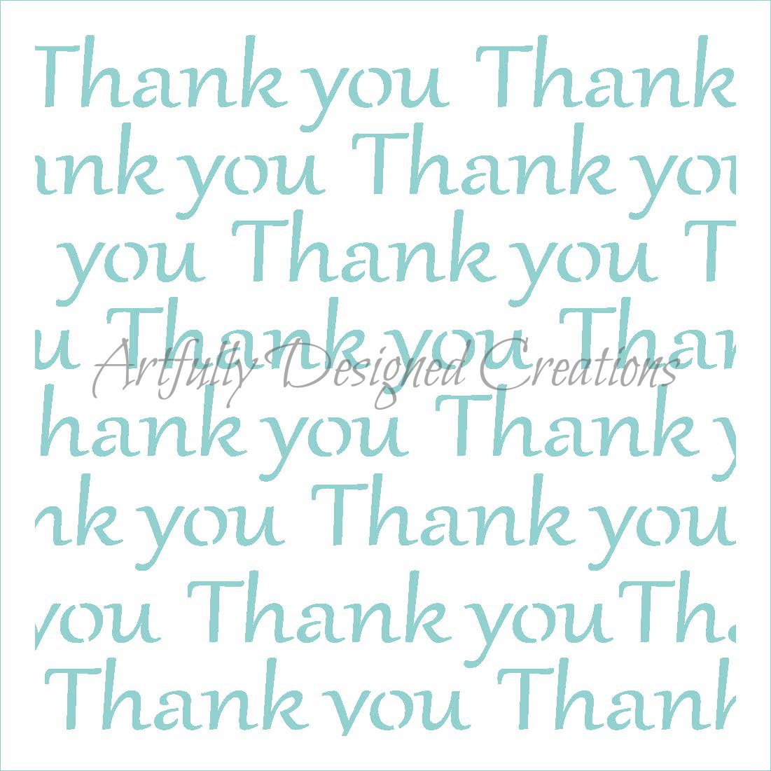 Thank You Stencil Background | Bee's Baked Art Supplies and Artfully ...