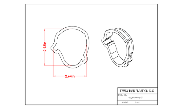 Mummy Face Cookie Cutter TMP