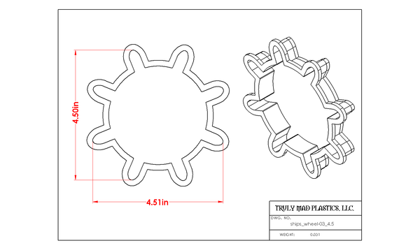 Ship Wheel Cookie Cutter TMP