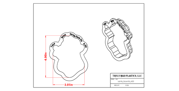 Blyss Santa Face Cookie Cutter TMP