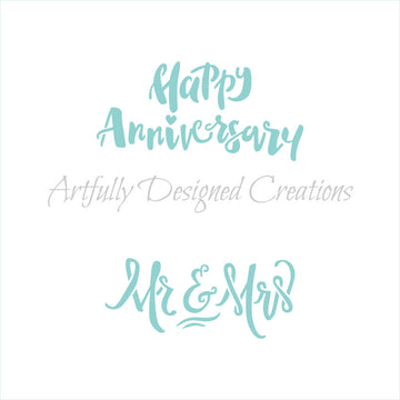 Happy Anniversary Mr and Mrs Stencil