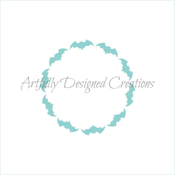 Bat Circle Frame Stencil