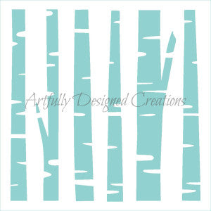 Birch Trees Stencil Background