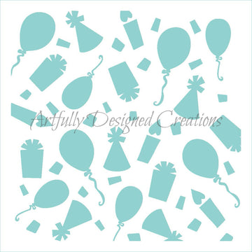 Birthday Party Stencil Background