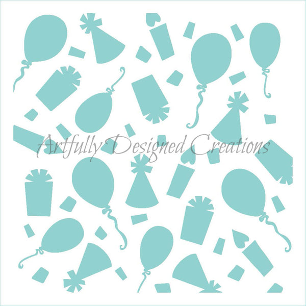 Birthday Party Stencil Background