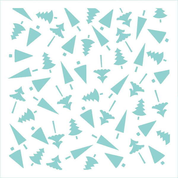 Christmas Trees Stencil Background