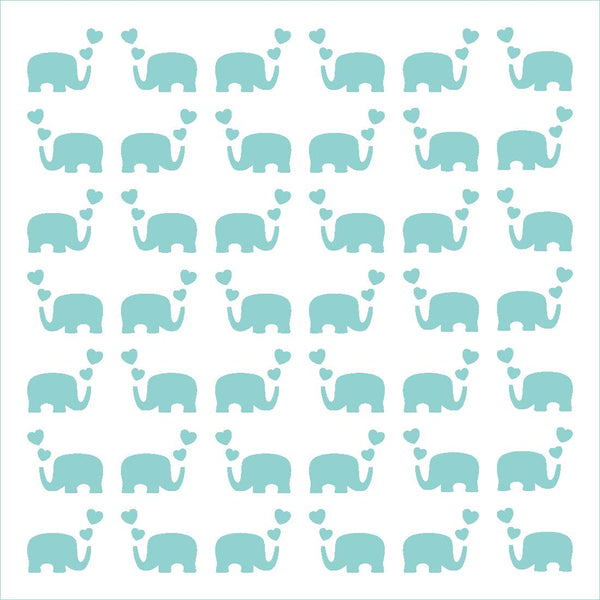 Elephant Hearts Stencil Background