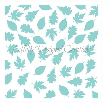 Fall Leaves Stencil Background