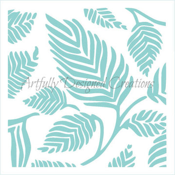 Fern Leaves Stencil Background