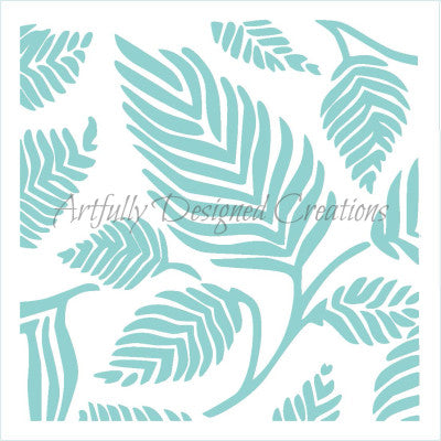 Fern Leaves Stencil Background