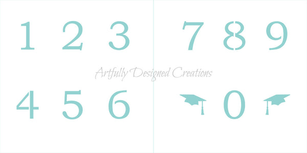 Graduation Numbers Stencil