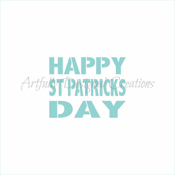 Happy St Patricks Day Stencil
