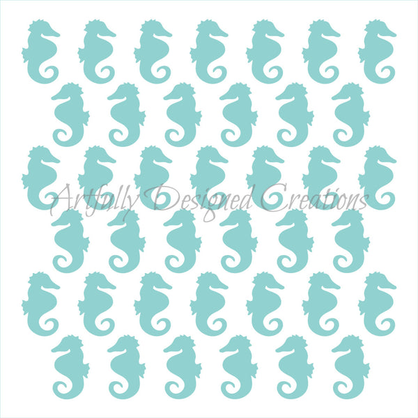 Seahorse Stencil Background