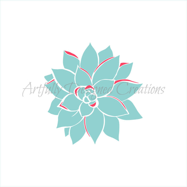 Succulent1 2 part Stencil