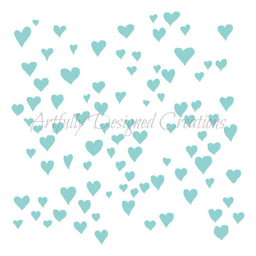 Whimsical Heart Background Stencil Background