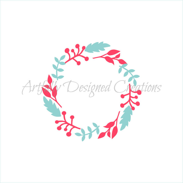 Floral Wreath Double Stencil