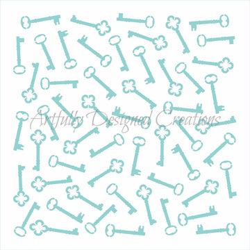 Vintage Keys Stencil Background