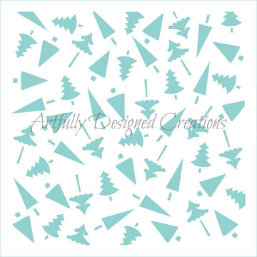 Christmas Trees Stencil Background