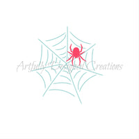 Whimsical Spider Web with Spider Stencil