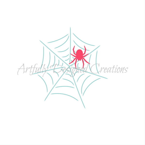Whimsical Spider Web with Spider Stencil