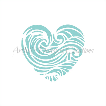 Cookie Cowgirl Wave Heart Stencil