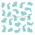 Easter Bunnies Stencil Background