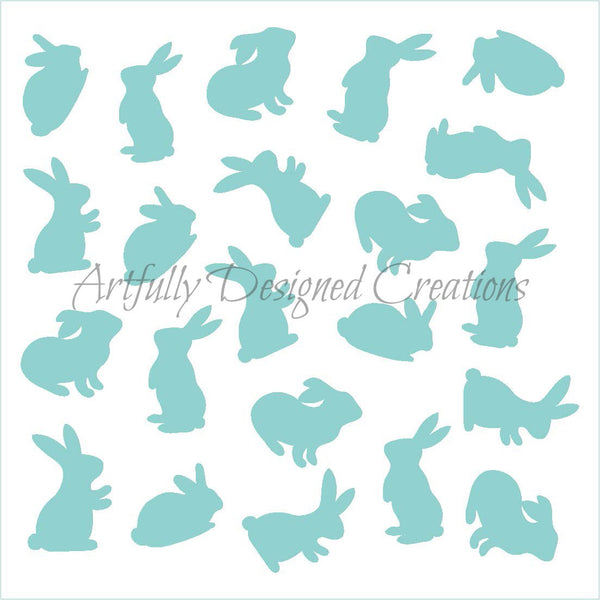 Easter Bunnies Stencil