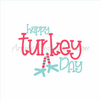 Happy Turkey Day 2 Part Stencil