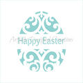 Happy Easter Damask Egg Stencil