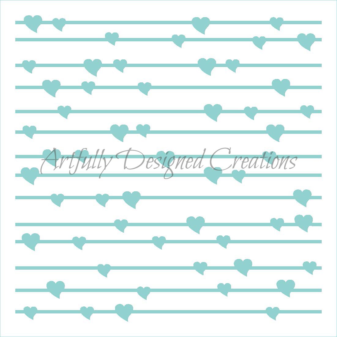 Mini Hearts Stencil Background  Bee's Baked Art Supplies and Artfully  Designed Creations