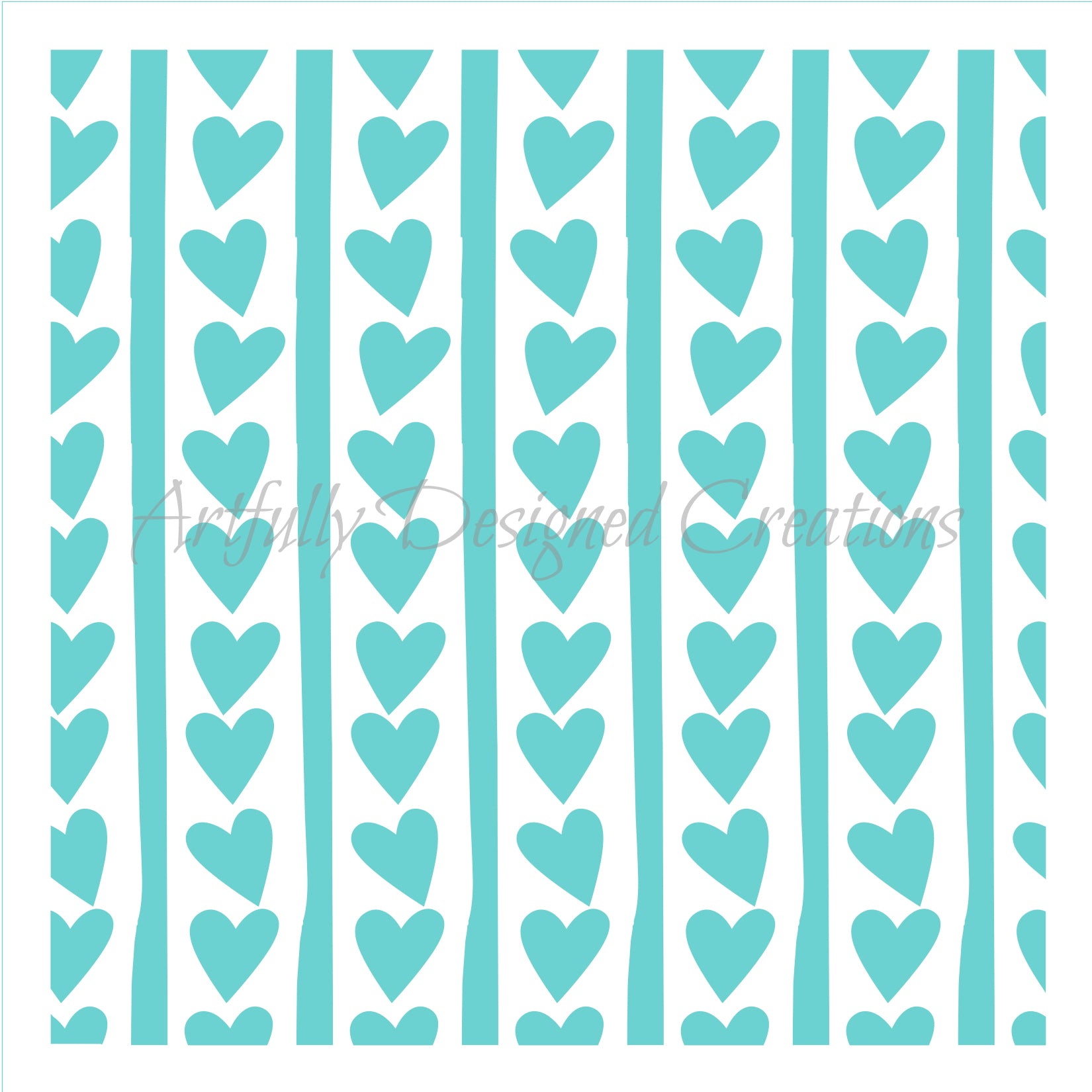 Mini Hearts Stencil Background  Bee's Baked Art Supplies and Artfully  Designed Creations