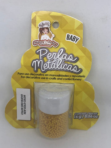 Metallic Non Pareils "Perlas Metalicas" Baby 16 gm - New Gold
