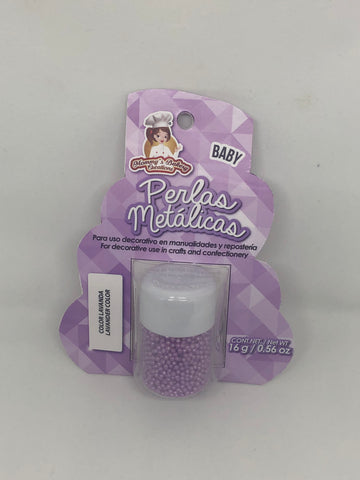 Metallic Non Pareils "Perlas Metalicas" Baby 16 gm - Lavender
