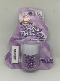 Metallic Pearls "Perlas Metalicas" Medium 4mm 16 gm - Lavender