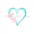 Love Heart 2 part Stencil