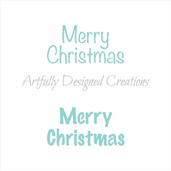 Merry Christmas Titles Stencil