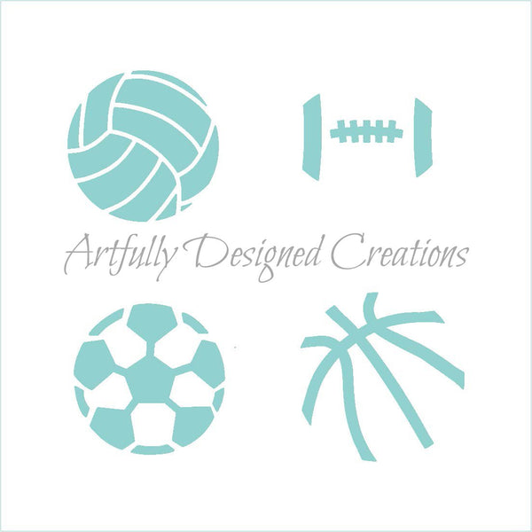 Mini Sports Balls Stencil