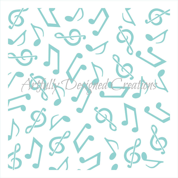 Music Notes Background Stencil
