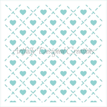 Quilted Hearts Stencil