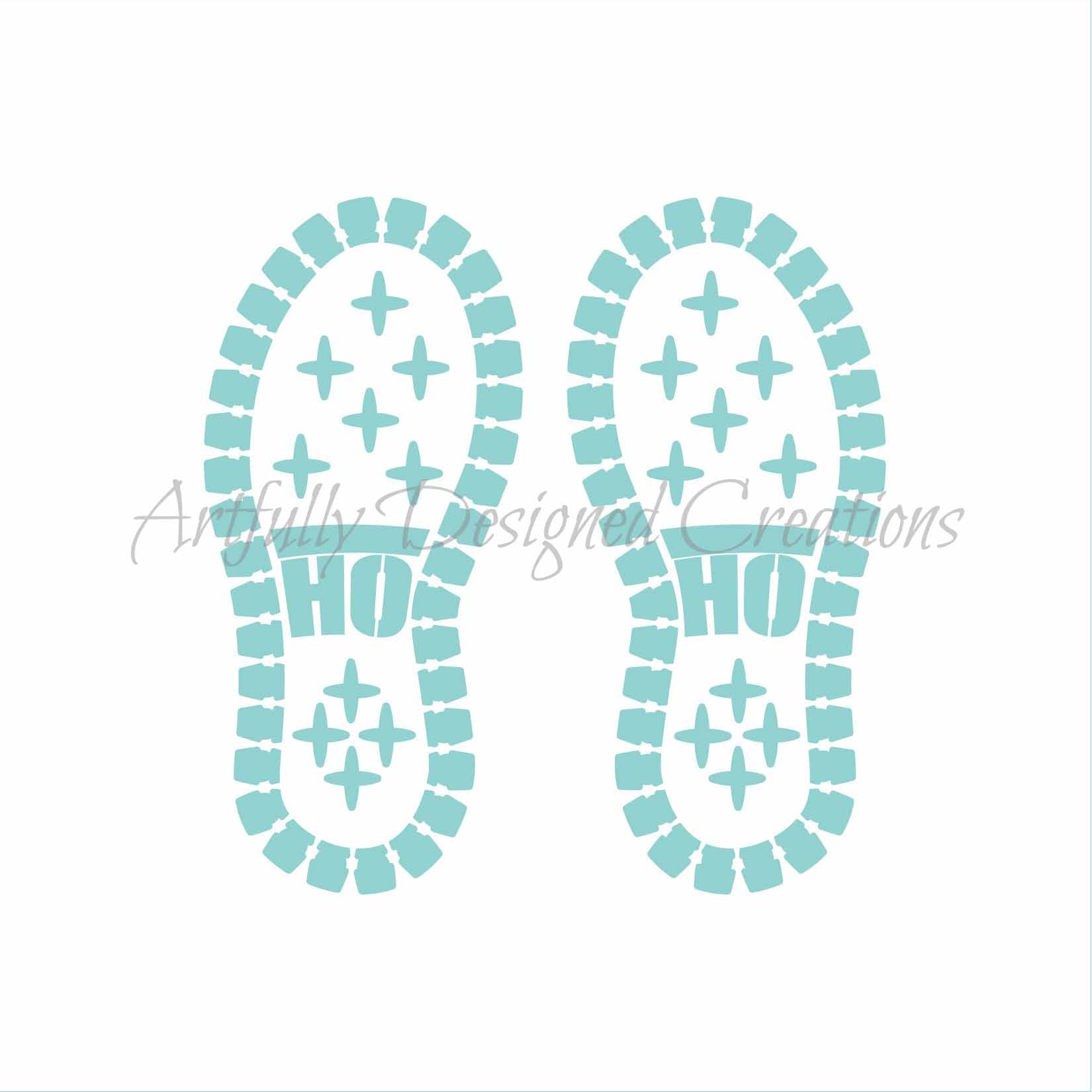 Santa Boot Print Stencil | Bee's Baked Art Supplies santa-boot-print-stencil-bee-s-baked-art-supplies