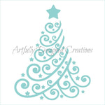 Swirly Christmas Tree 2 Stencil