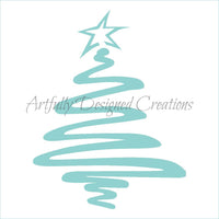 Swirly Christmas Tree Stencil