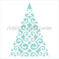 Swirly Lace Christmas Tree Stencil