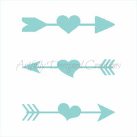Heart Arrows Stencil