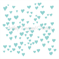 Whimsical Heart Background Stencil
