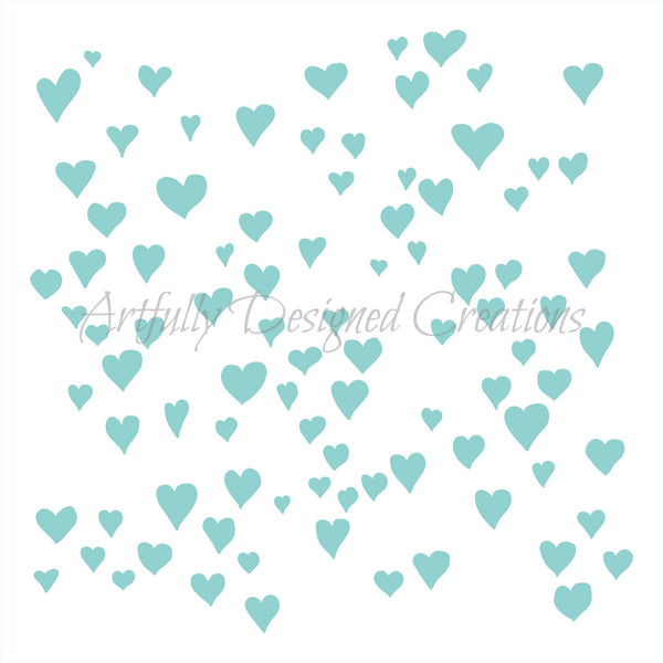Whimsical Heart Background Stencil