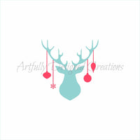 Christmas Deer with Ornament Stencil