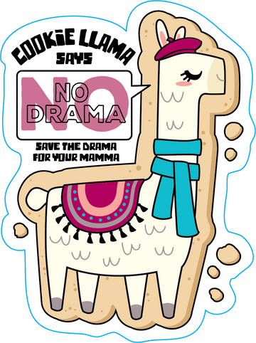 Cookie Llama No Drama Sticker