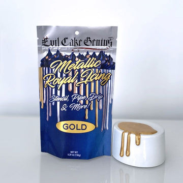 Gold Royal Icing by Evil Cake Genius
