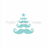 Mustache Christmas Tree Stencil